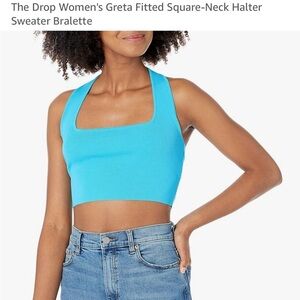 Square neck halter sweater bralette